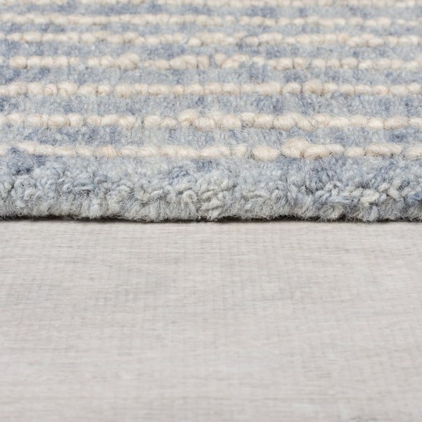 Svetlo modra ročno tkana volnena preproga 80x150 cm Memphis Wool – Flair Rugs-image-4