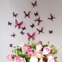 Komplet 18 rožnatih 3D nalepk Ambiance Butterflies