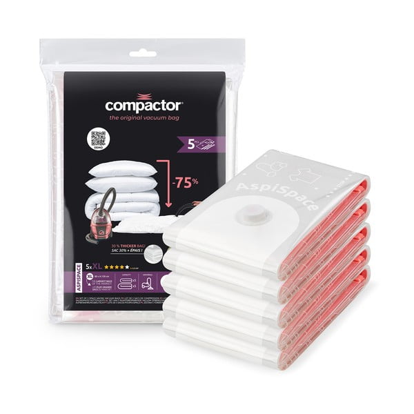 Vakuumske vreče za oblačila v kompletu 5 ks Vacuum XL – Compactor