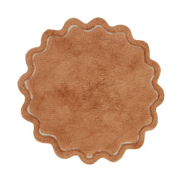 Opečnato oranžna pralna ročno tkana bombažna okrogla preproga ø 110 cm Sweet April Toffee – Nattiot