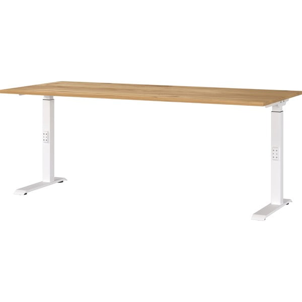 Pisalna miza z nastavljivo višino z mizno ploščo v hrastovem dekorju 80x180 cm Downey – Germania