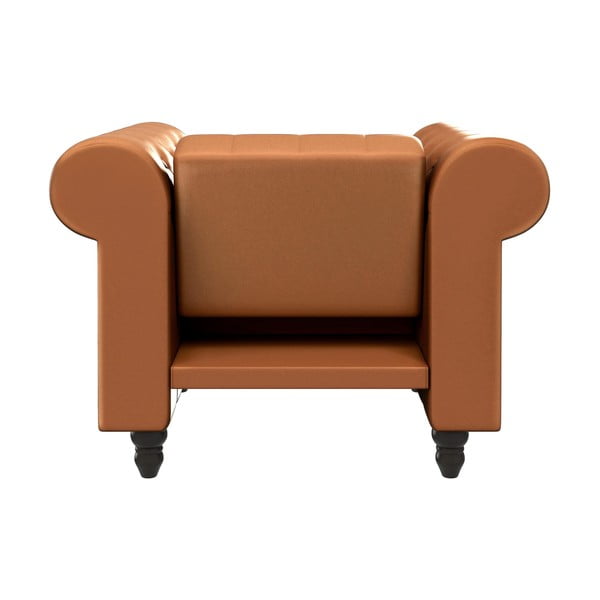 Chesterfield fotelj iz umetnega usnja v konjak rjavi barvi Felix – Støraa-image-4