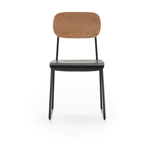 Črni/naravni jedilni stoli v jesenovem dekorju v kompletu 2 ks Aira – Marckeric-image-2