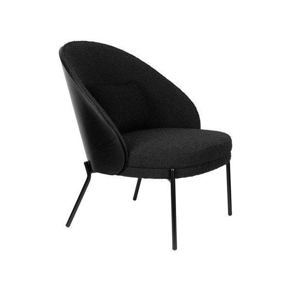 Črn fotelj iz tkanine bouclé Rodin – Dutchbone
