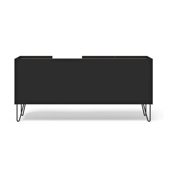 Črna/rjava nizka komoda v orehovem dekorju 180x83 cm Nina – TemaHome-image-3