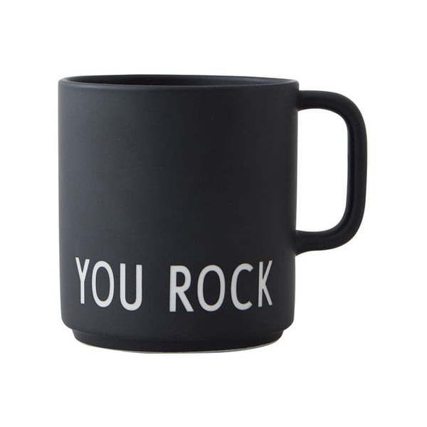 Črna porcelanasta skodelica 250 ml You Rock – Design Letters