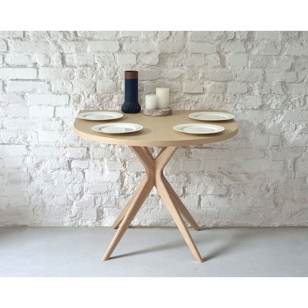 Jedilna miza iz masivnega jesena 90x90 cm Jubi – Ragaba-image-2