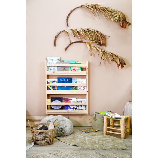 Kaki zelena pralna ročno tkana bombažna otroška preproga 75x100 cm Mini Monstera Olive – Lorena Canals-image-3