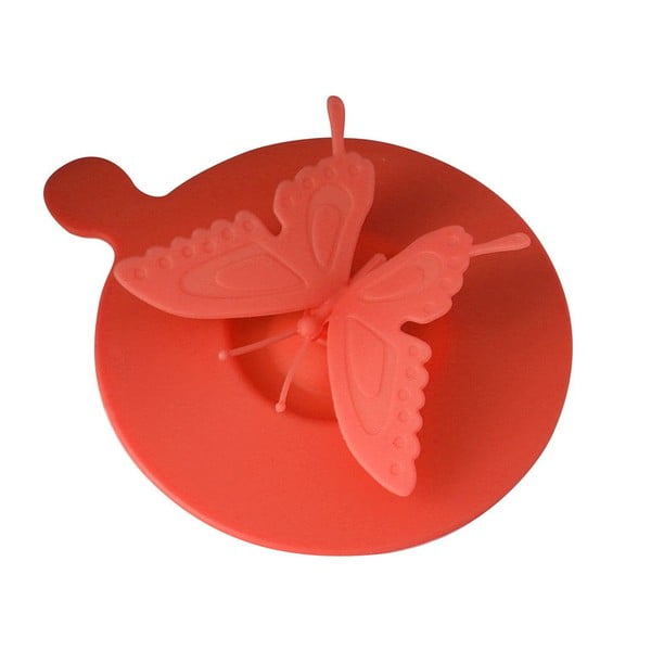 Silikonski pokrovček za skodelice Butterfly, rdeč