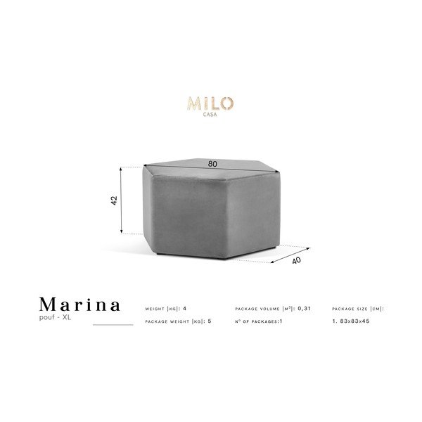 Zelen puf Milo Casa Marina, ⌀ 80 cm-image-2