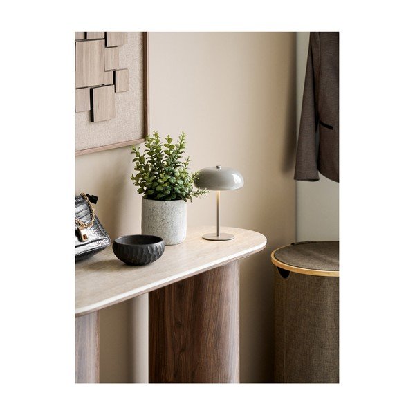 Sivorjava kovinska LED namizna svetilka (višina 23 cm) Margate – House Nordic-image-1