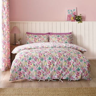 Rožnata podaljšana posteljnina za zakonsko posteljo 230x220 cm Tilly Floral – Catherine Lansfield