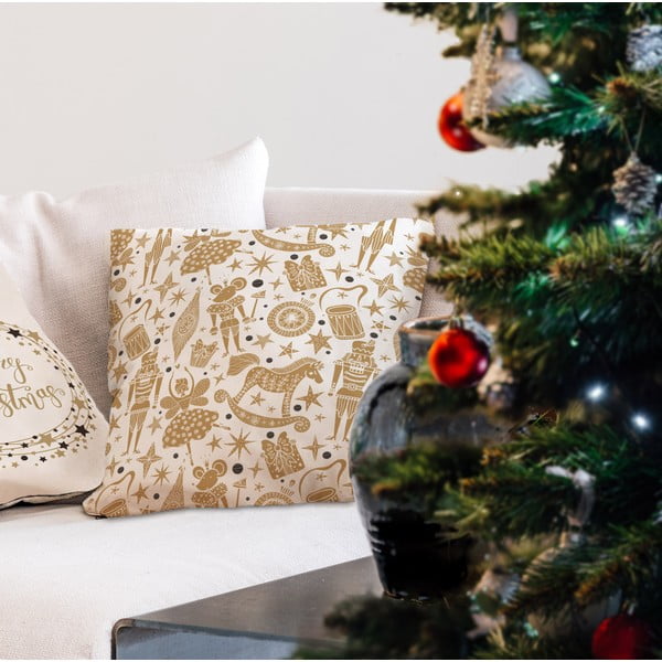 Prevleka za blazino z božičnim motivom 45x45 cm Golden Nut Cracker – Butter Kings-image-2