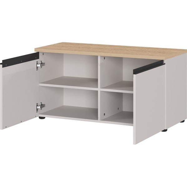 Sivo-bež/v svetli naravni barvi omarica za čevlje s klopjo 96x49x41 cm Cormano – Germania-image-3