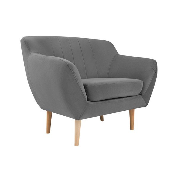 Siv žameten fotelj Mazzini Sofas Sardaigne-image-2