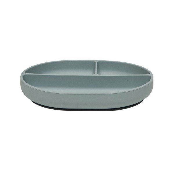 Prašno moder silikonski otroški krožnik 17x21,5 cm Enkei – OYOY Mini