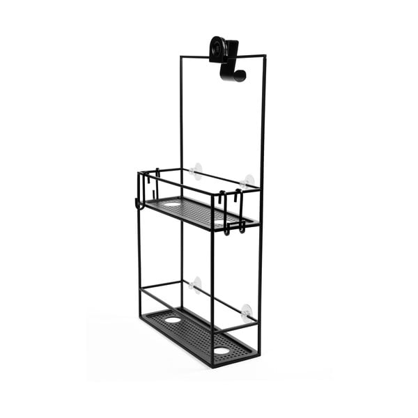 Črna viseča jeklena kopalniška polica Cubiko - Umbra-image-3