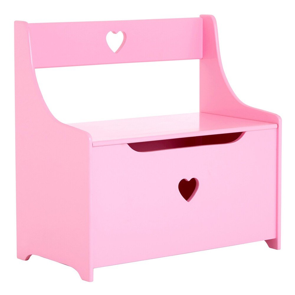 Rožnata otroška omarica s klopjo 60x62x34 cm Pink Heart