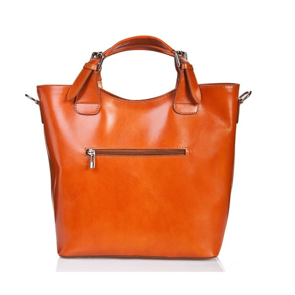 Konjak rjava usnjena torbica Massimo Castelli Valeria-image-1