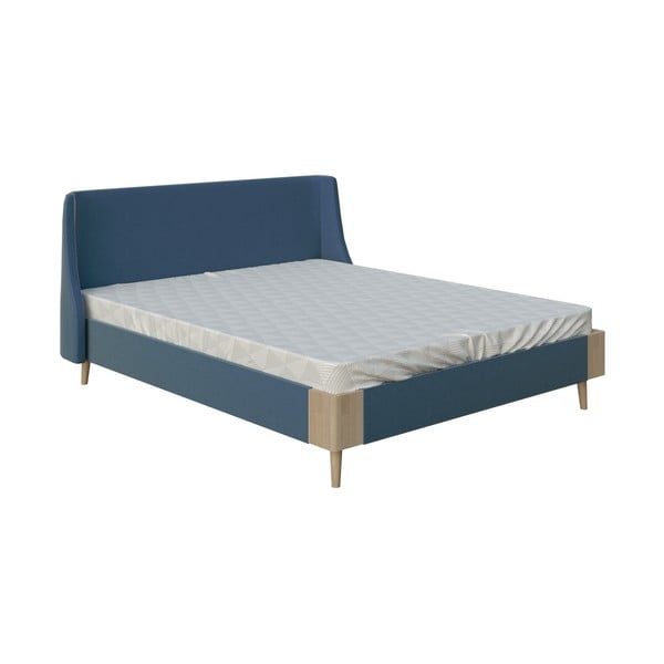 Modra zakonska postelja ProSpánek Lagom Side Soft, 180 x 200 cm