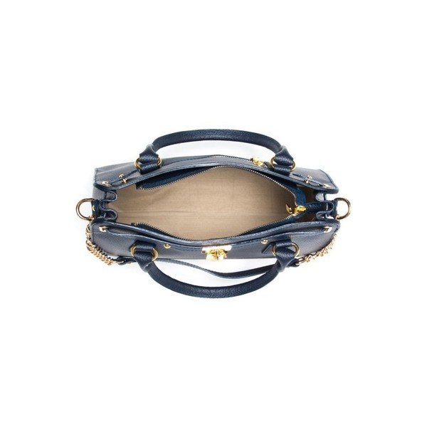 Temno modra usnjena torbica Roberta M Karima Blu-image-3