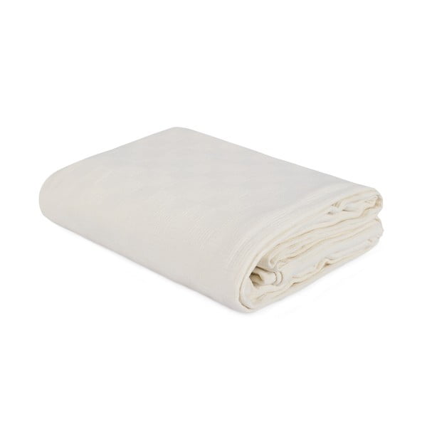 Bombažno posteljno pregrinjalo Pique Cream, 200 x 240 cm-image-1