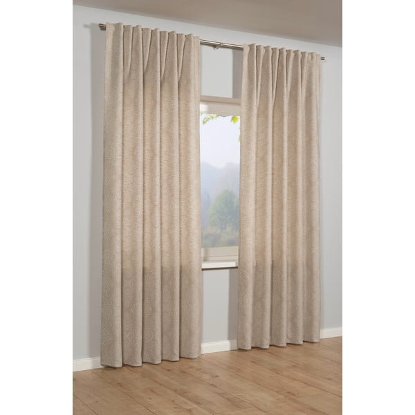 Bež zatemnitvena izolacijska zavesa iz žakarja 140x245 cm Ornament – Sehlbach-image-1