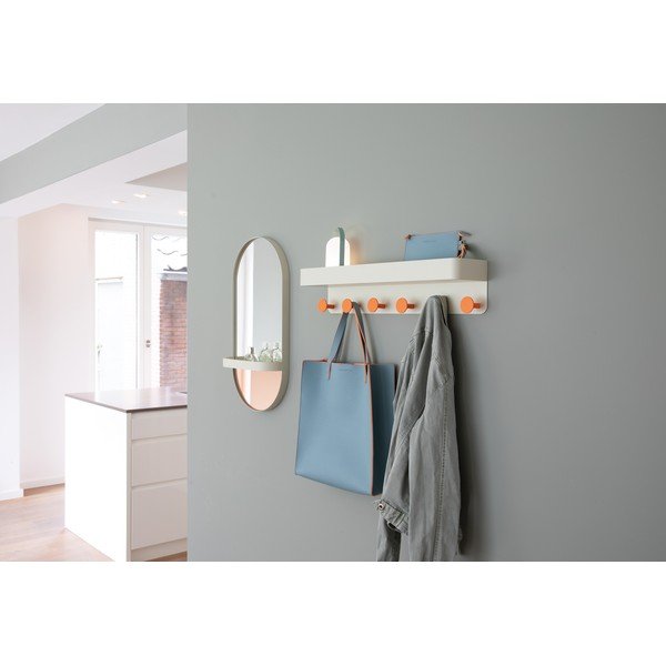 Oranžno stensko ogledalo s polico Remember Taupe-image-3