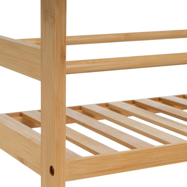 Bambusov regal na koleščkih v naravni barvi 44x75 cm – Casa Selección-image-3