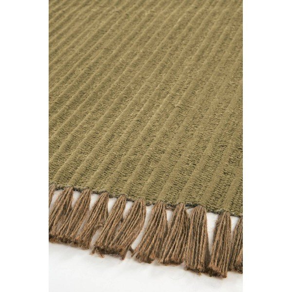 Zelen ročno tkan tekač iz mešanice bombaža 80x150 cm Channa – Jotex-image-3