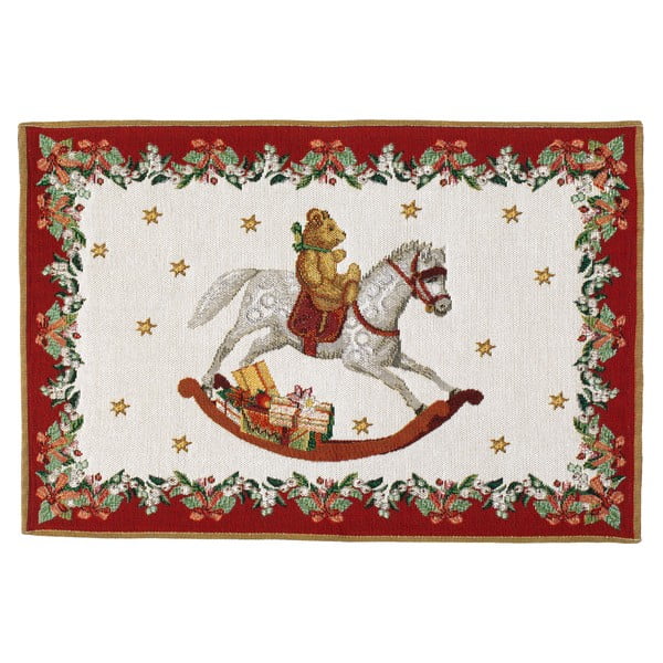 Rdeče-bel bombažni prt z božičnim motivom Villeroy&Boch Toys Fantasy, 48 x 32 cm