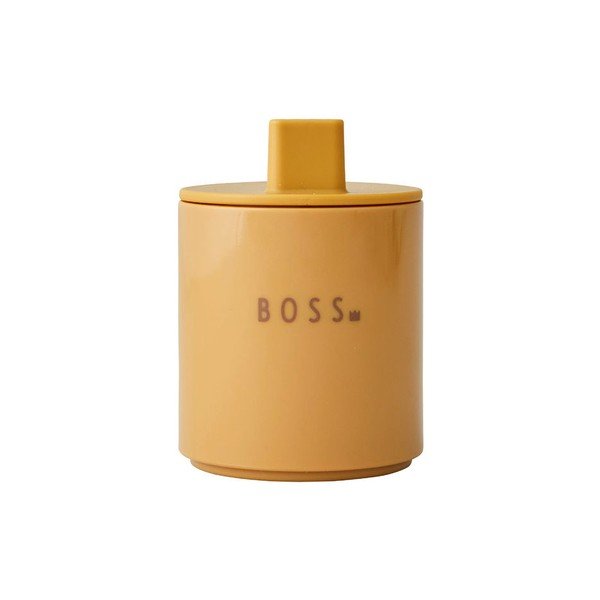 Gorčično rumen lonček Baby Mug Design črke Mini Boss-image-1