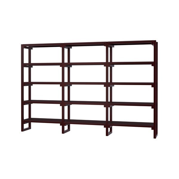 Bordo rdeč regal iz masivne bukve 274x180x37 cm Noru – noo.ma