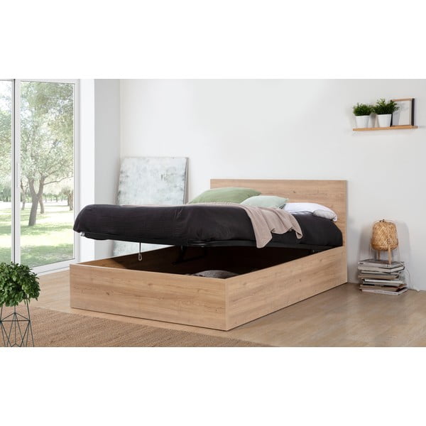 Zakonska postelja s prostorom za shranjevanje z letvenim dnom 160x200 cm Kronos - Marckeric-image-1