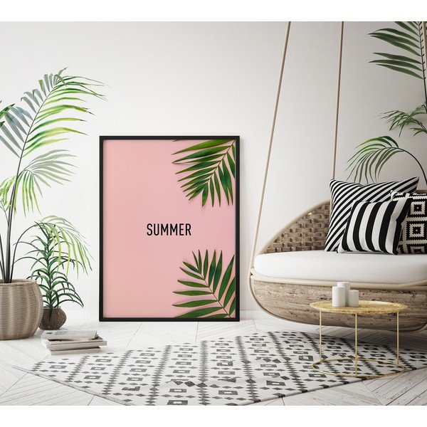 Stenski plakat v okvirju PINK/SUMMER, 40 x 50 cm-image-2