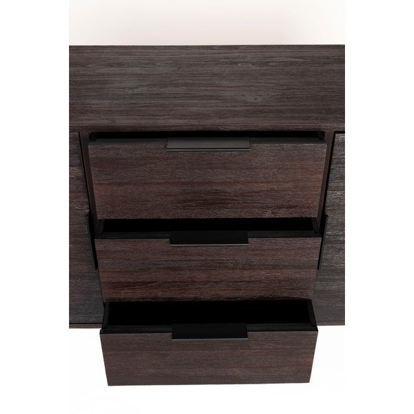 Rjava nizka komoda iz masivnega tika 135x82 cm Webster – White Label-image-4