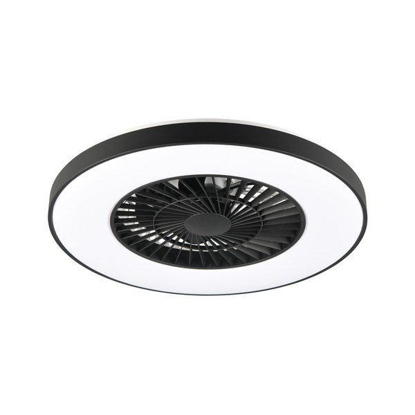 Mat črna LED stropna svetilka Halmstad – Trio