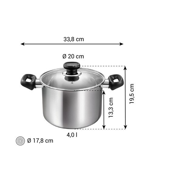 Lonec iz nerjavečega jekla s pokrovko za indukcijsko ploščo 4 l Brava – Tescoma-image-3