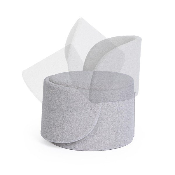 Svetlo siv tabure iz tkanine bouclé Anthea – Yes Everyday-image-1