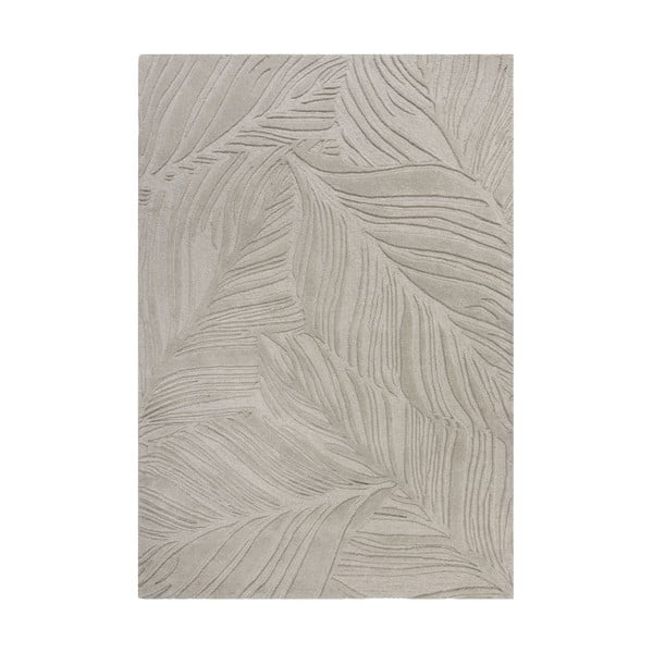 Siva volnena preproga Flair Rugs Lino Leaf, 120 x 170 cm