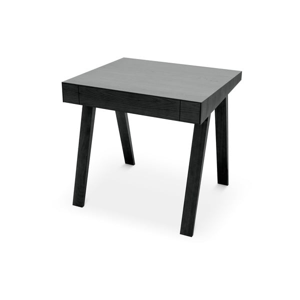Črna miza z nogami iz jesenovega lesa EMKO, 80 x 70 cm