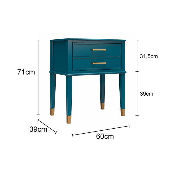 Svetlo siva nočna omarica Westerleigh – CosmoLiving by Cosmopolitan-image-2