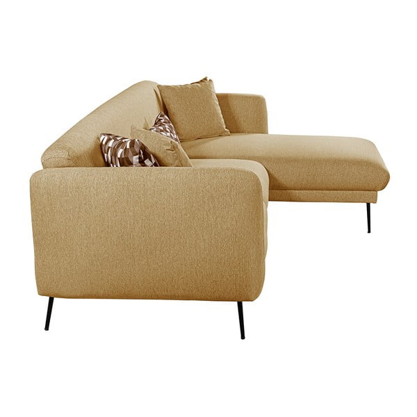 Rumena raztegljiva sedežna garnitura Pandia Home Madrid, desni kot-image-4