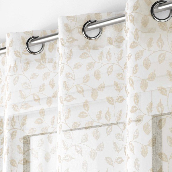 Bež prosojna zavesa iz tančice 137x280 cm Farandole – douceur d'intérieur-image-1