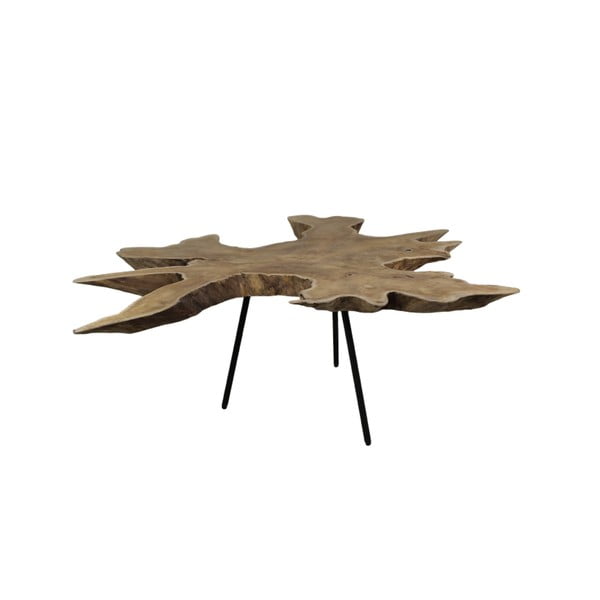 Kolekcija HSM Zložljiva mizica Tribe s ploščo iz tikovine, ⌀ 80 cm