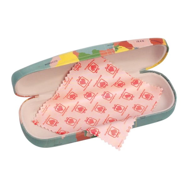 Ovitek za očala s krpo za čiščenje Rex London World Map-image-2