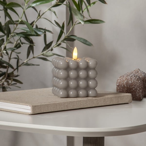 Sveča LED iz sivega voska Star Trading Flamme Dot, višina 9,5 cm-image-1