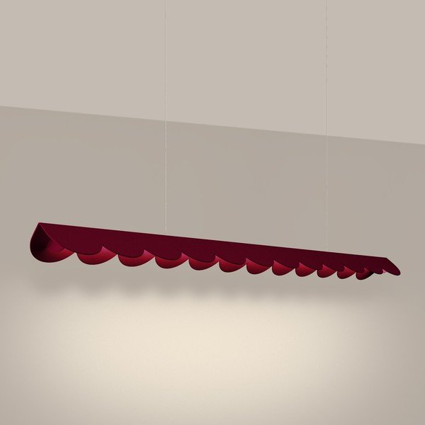 Bordo rdeča aluminijasta LED viseča svetilka BISCUIT – Thoro-image-1