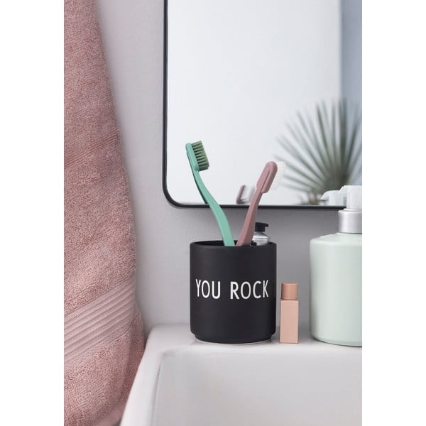 Črna porcelanasta skodelica 300 ml You Rock – Design Letters-image-1