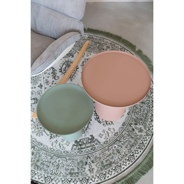 Kovinska okrogla stranska mizica ø 39,5 cm Ringar – White Label-image-2